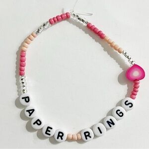 Taylor Swift Eras Tour Friendship Bracelet Paper Rings Lover with Heart Bead